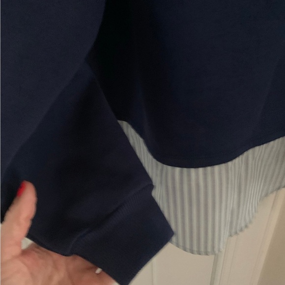 Anthropologie Maeve Layered Oversized Twofer Sweatshirt sm - Picture 2 of 7